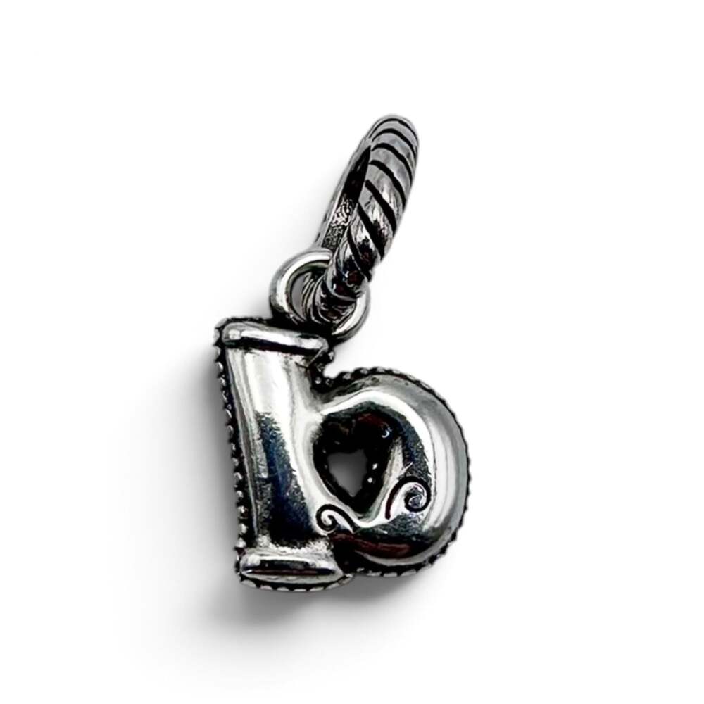 Brighton ABC Alphabet Lowercase Letter B Silver Plated Initial Dangle Charm